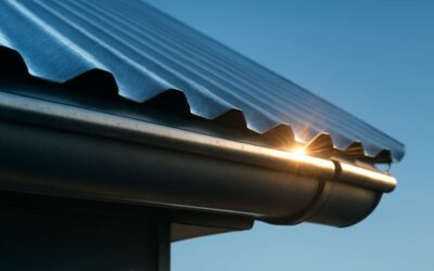 Prevent leaks with roof sheet overhang into gutter design tips.