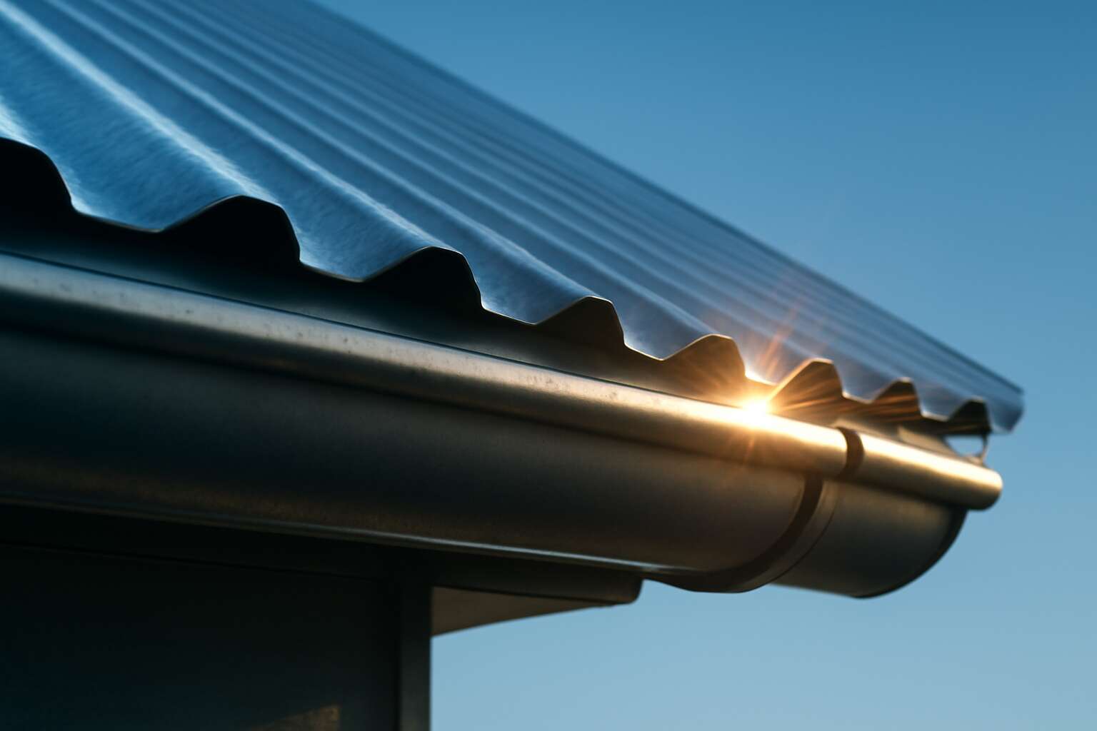 roof sheet overhang into gutter